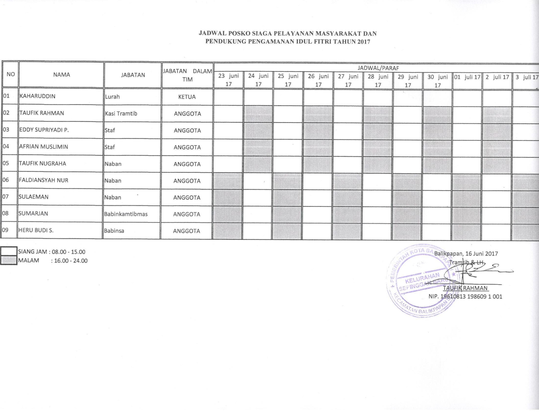 Jadwal Posko Siaga Pelayanan Masyarakat dan Pendukung Pam Idul Fitri 2017